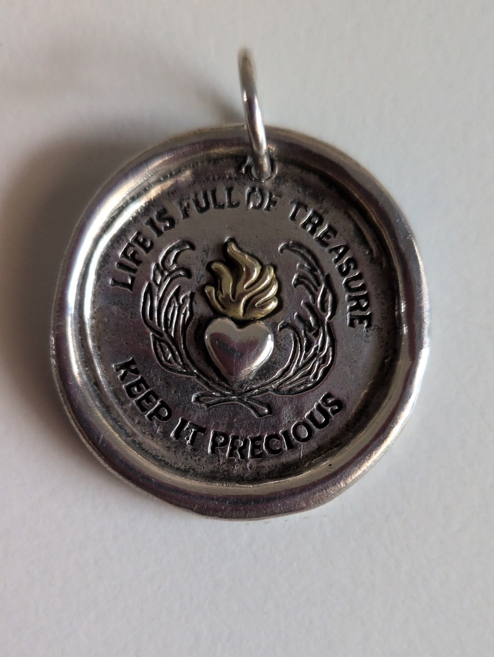 Waxing Poetic Life Is Full Of Treasures Charm Sterling Silver And Brass LIKE-NEW